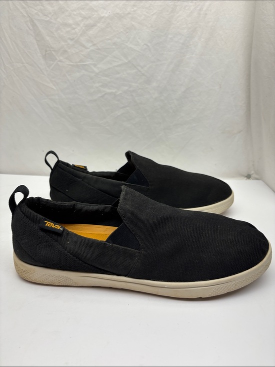 Men\'s Black Slip-On Canvas Sneakers with Cream Sole, SZ 11, box 37 main image 5